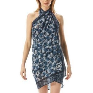 Michael Michael Kors Women's Blue Printed Pareo Cover-Up Women's Swimsuit OS